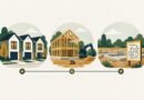 Flat 2D editorial infographic distinguishing finished townhomes, construction and planned residential lots.