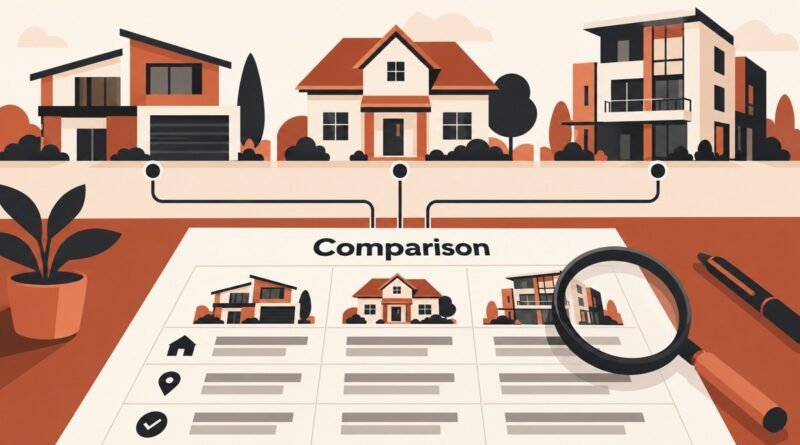 2D educational infographic: Assess Buyer Leverage With a Property Comparison Sheet.
